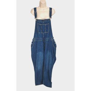 LOVE MODA Women Long Romper Jumpsuit Plus Size 1X Blue Denim Straight Leg  307A